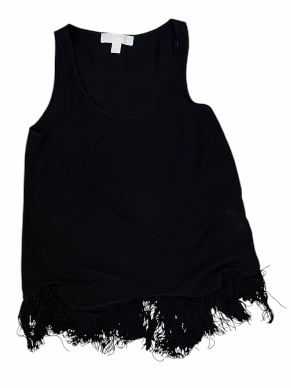 Michael Kors Black Fringe Hem Tank Top